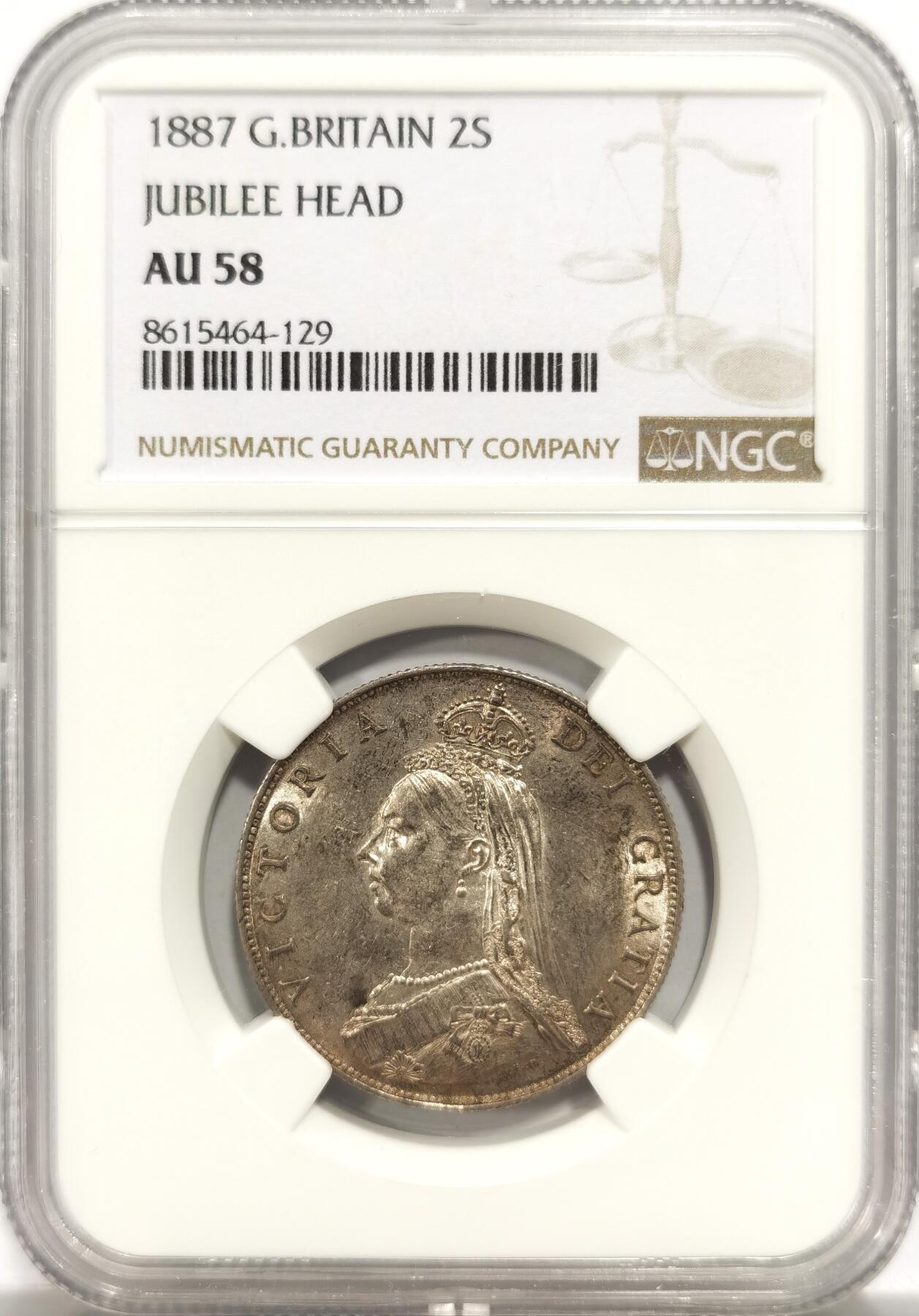 博洋堂世界钱币拍卖第151期（全场包邮） NGC AU58 英国1887年维多利亚弗洛林 转光非常不错 NGC严评了 此枚与62差别不大