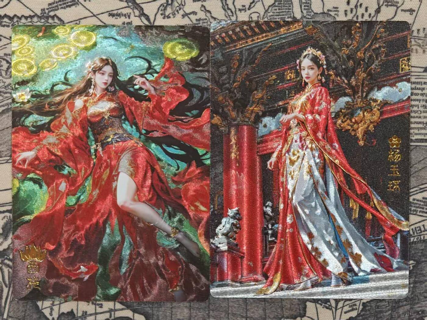 龙虎卡牌六七场 （无佣金，周六结拍，欢迎送拍） 粗闪2张 奇点 杨玉环&西施