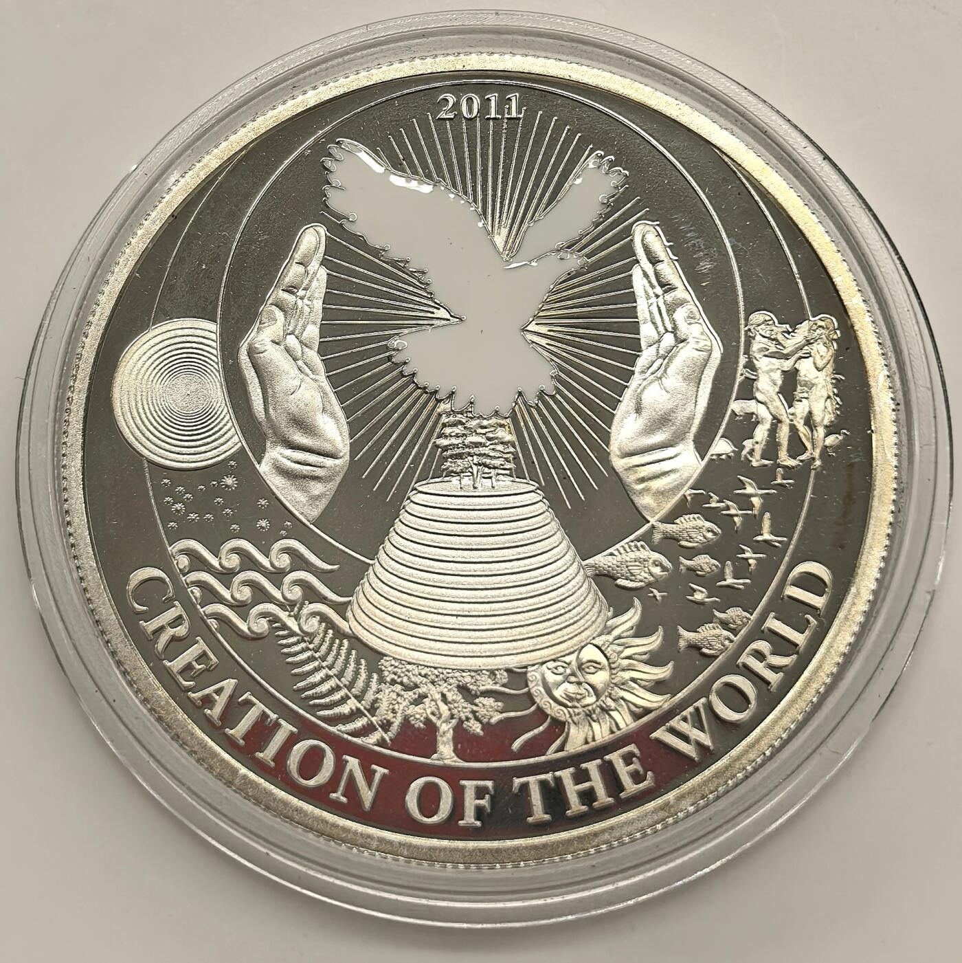 博洋堂世界钱币拍卖第151期（全场包邮） 帕劳共和国2011年圣经系列创世纪精制银币，原盒证封齐全，仅发行1000枚，精致漂亮