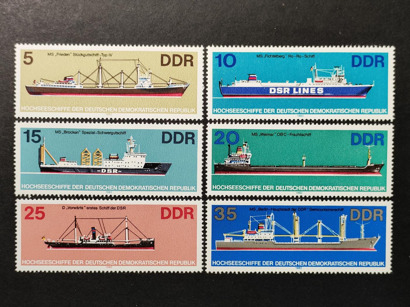 ↓君缘收藏678期☞钱币邮品↓无佣金、可寄存、满30元包邮  德国邮票东德，1982年远洋船舶邮票6全
