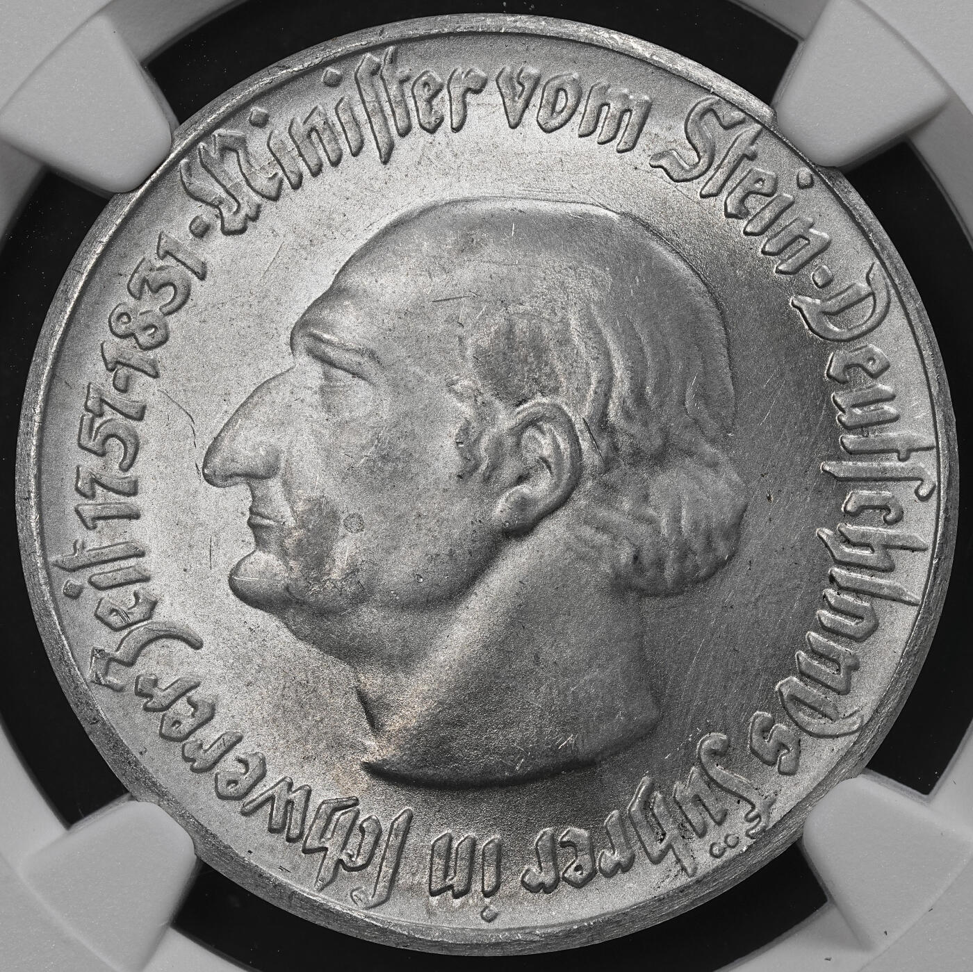 修遠堂世界钱币第九十七期 NGC MS64 1921年德国紧急时期威斯特法伦5马克铝质马币