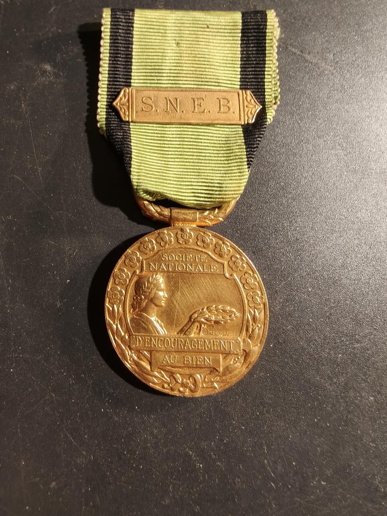 老王徽章第169期 法国鼓励行善国家协会奖章     金级，带勋条