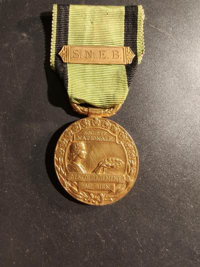 老王徽章第169期 - 法国鼓励行善国家协会奖章     金级，带勋条