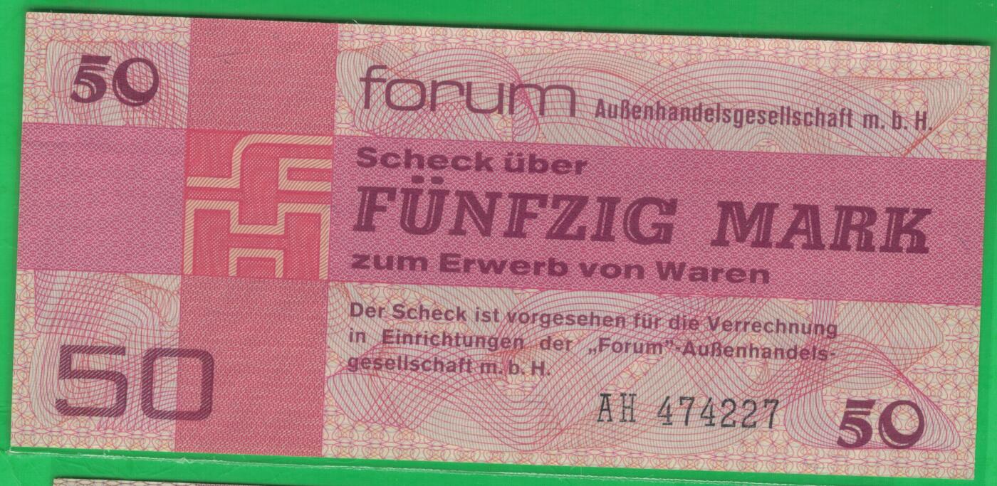 德国(东德 民主德国)1979年50马克 外汇券 P-FX5 数三 实物图 UNC