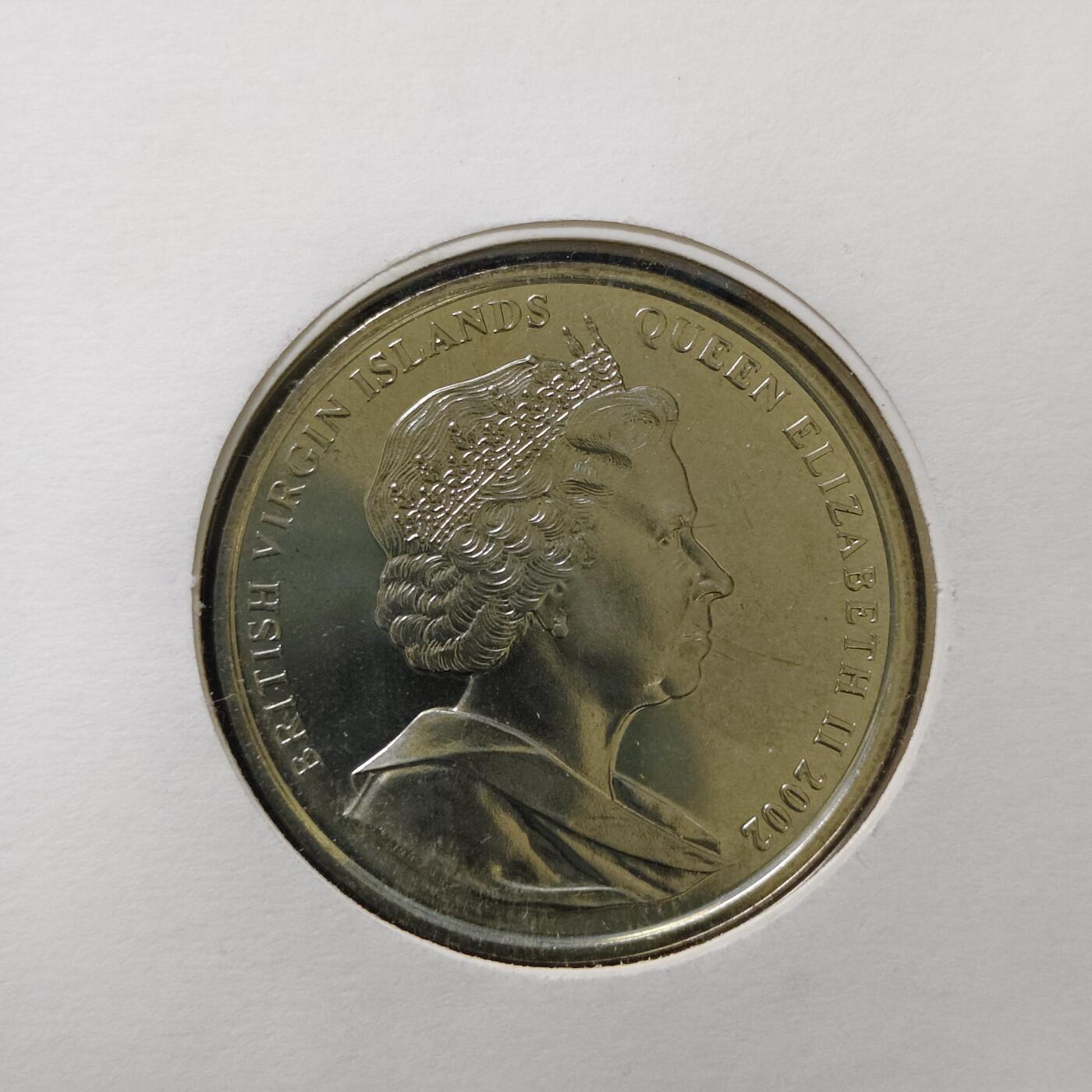 【全场包邮】纯粹捡漏拍485场（免费代拍第22场） 【邮币封】英属维尔京群岛2002年1元女王登基五十周年克朗型纪念币邮币封