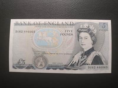 2025十二月第三期，总208期 - 英格兰D序列5镑AUNC，稀有无签名版本，青年女王和威灵顿公爵