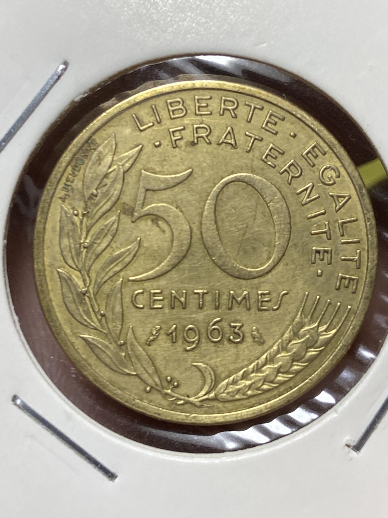 2025年第一百三十五场(总第一百六十一场）外国好品纸夹散币场(免佣金) 稀少品种–法国🇫🇷1962年50生丁(四层衣领版，Owl–猫头鹰标，首发年仅发行3年)