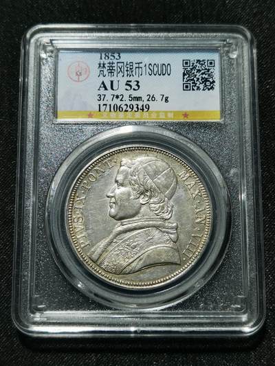 天下钱庄专场欢迎参拍 - 1853梵蒂冈教皇银币