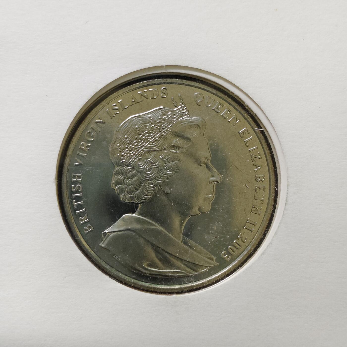 【全场包邮】纯粹捡漏拍485场（免费代拍第22场） 【邮币封】英属维尔京群岛2003年1元女王加冕五十周年克朗型纪念币邮币封