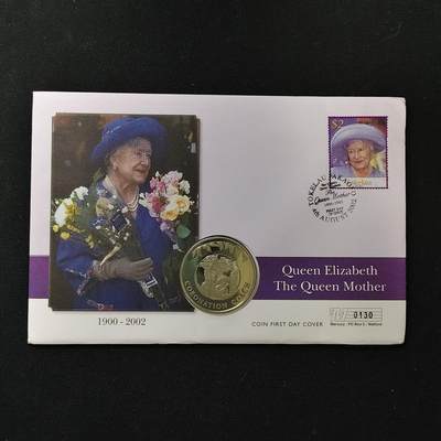 【全场包邮】纯粹捡漏拍485场（免费代拍第22场） - 【邮币封】福克兰群岛2002年50便士女王登基五十周年克朗型纪念币邮币封