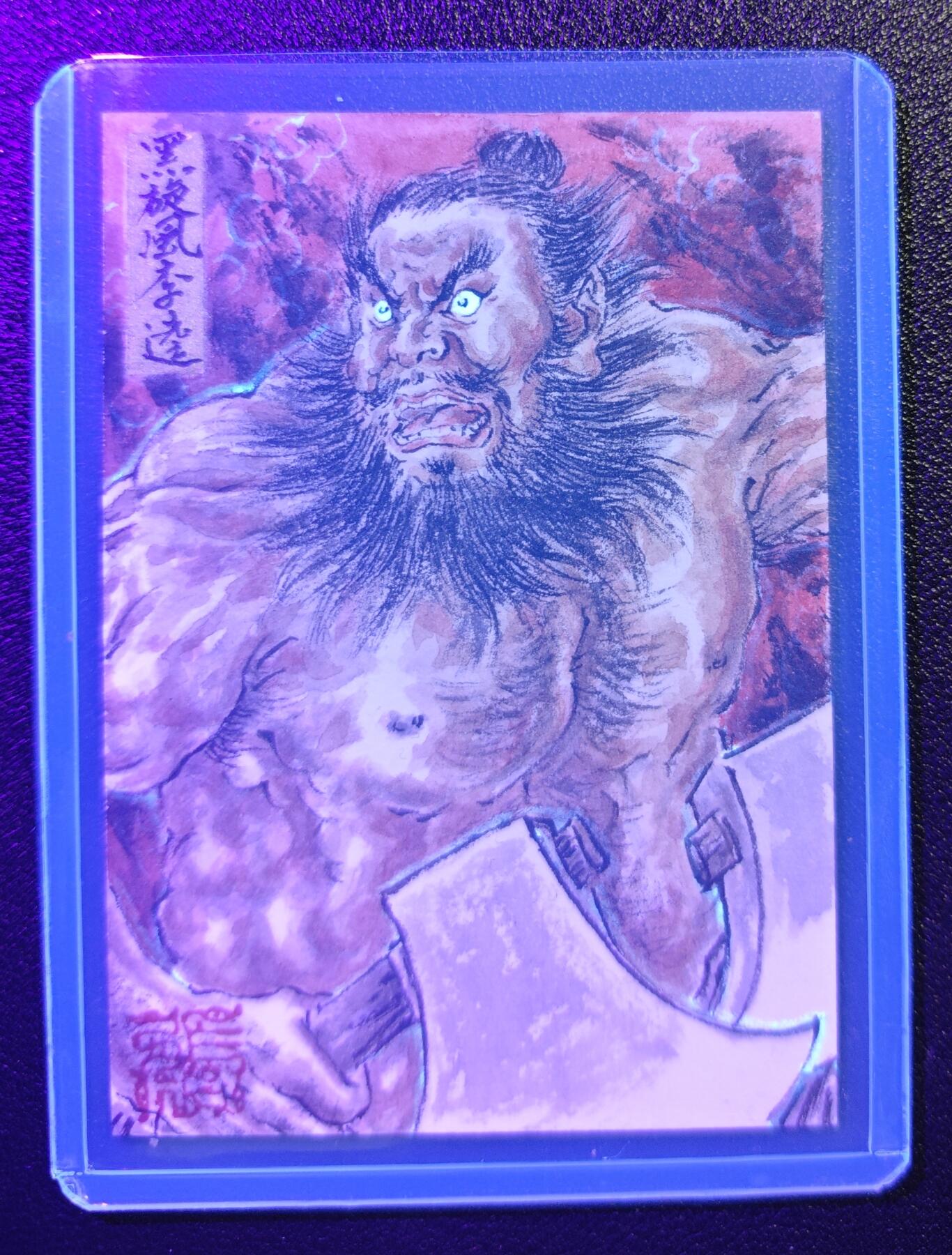 天玑星卡拍第150期《12.11周一截拍》持续收拍收评中 满赠卡需备注 【手绘卡】张先军 黑旋风李逵 手绘卡 卡背题字