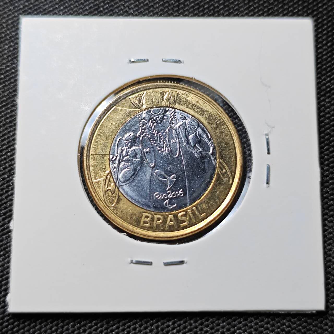 KK钱币收藏小铺 第378期  2月预留时间 周末发货  巴西1瑞尔双色币纪念币