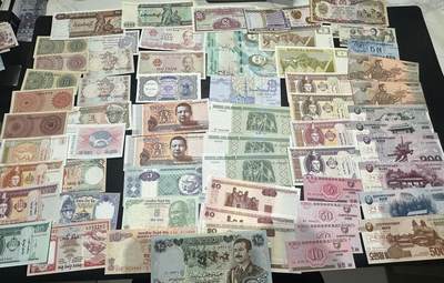 《外钞收藏家》第五百九十三期（精品场）（本平台长期征集拍品、欢迎藏友们联系合作） - 几十张杂项纸币一起 基本都是全新 个别有瑕疵