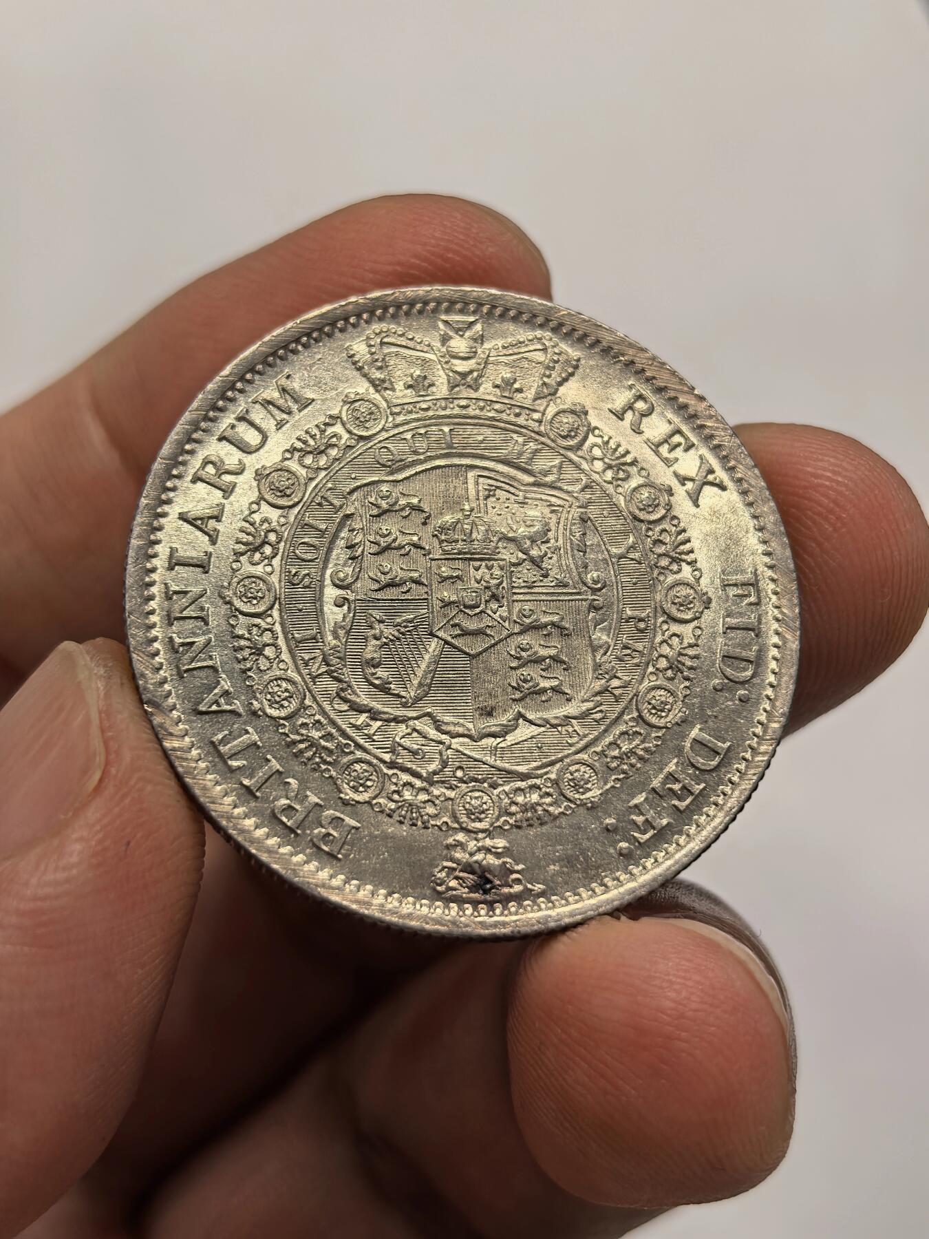 博洋堂世界钱币拍卖第151期（全场包邮） 英国1817年乔治三世半克朗银币 UNC味道币