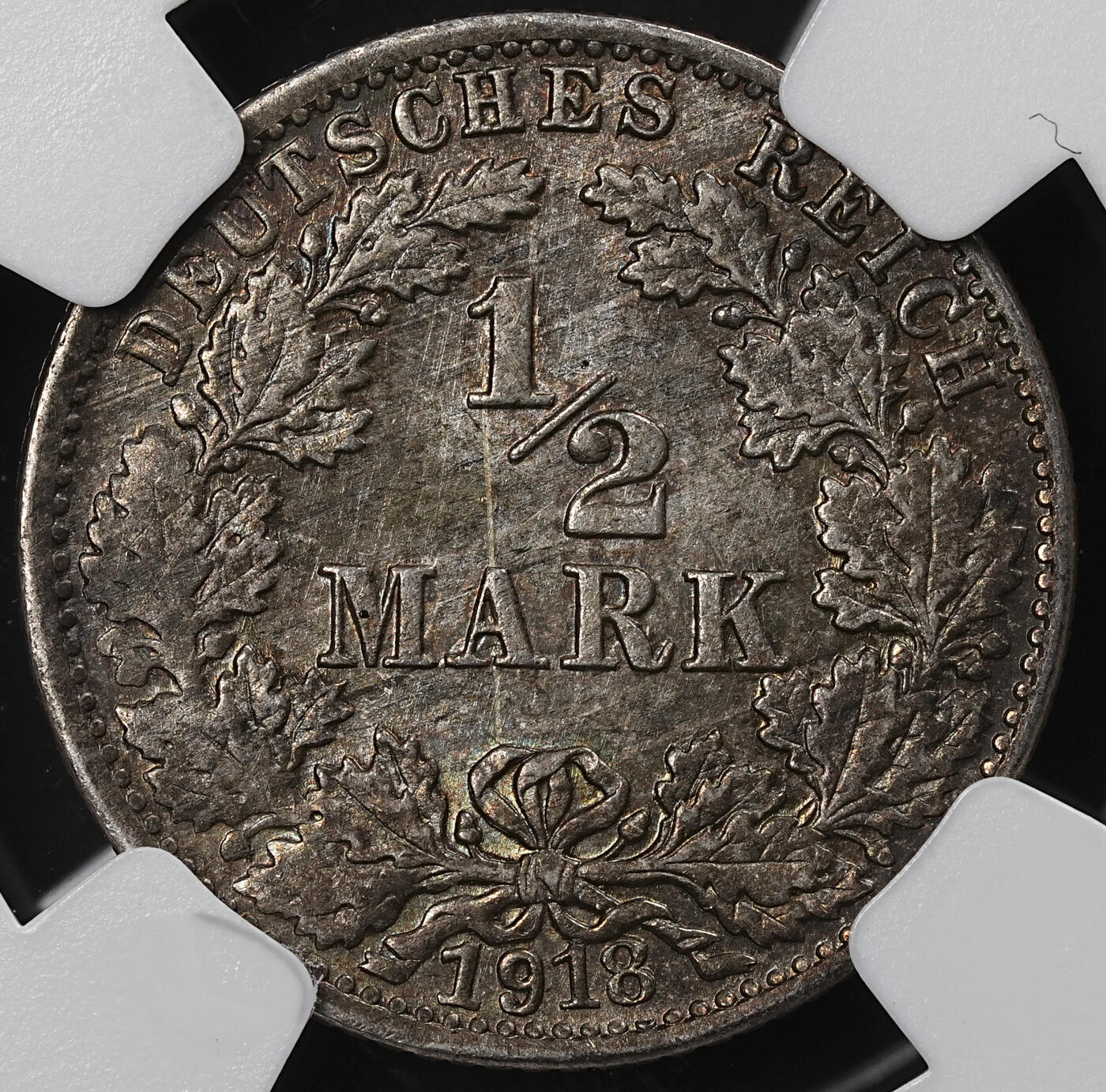 修遠堂世界钱币第九十七期 NGC评级 德国1/2马克银币两枚