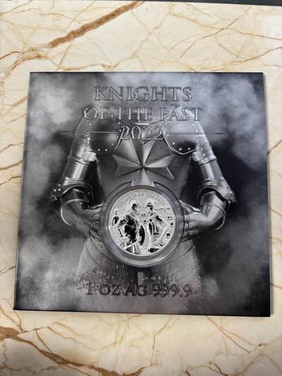 第185期拍卖 - 卡装马耳他2022年过去的骑士团和奥斯曼士兵1盎司银币，999银，发行15000枚