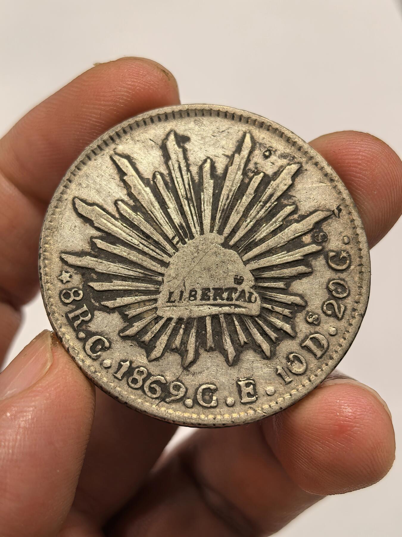 博洋堂世界钱币拍卖第151期（全场包邮） 墨西哥花边鹰洋1869C CE 五级币 少见品种