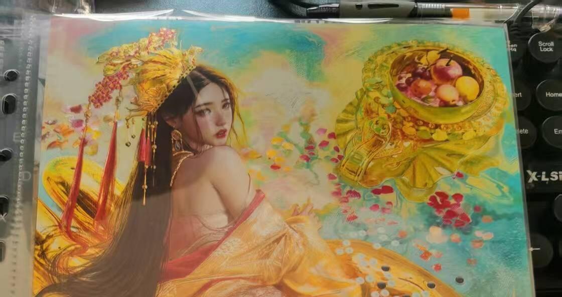 花开卡拍第53期（12月28号周日截拍，品控勿拍!!!拍品不寄存，运费5元，自制卡难免瑕疵，可能存在轻微撞角爆边等出厂瑕疵，品控介意勿拍！） 【新疆卡友勿拍】人间传A4粗闪大卡 胡奿 编号888