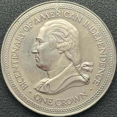 ＜小葵钱铺＞第67期·克朗币·银币场·满200包邮，不寄存·12月15日发货 - 马恩岛1976年美国建国200周年1克朗纪念币