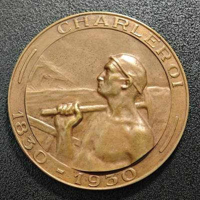 【德藏】世界币章拍卖第157期（拍品征集中~欢迎藏友联系） - 1930年 比利时独立百年纪念铜章 包浆温润 直径约：49.5mm；重约：44g