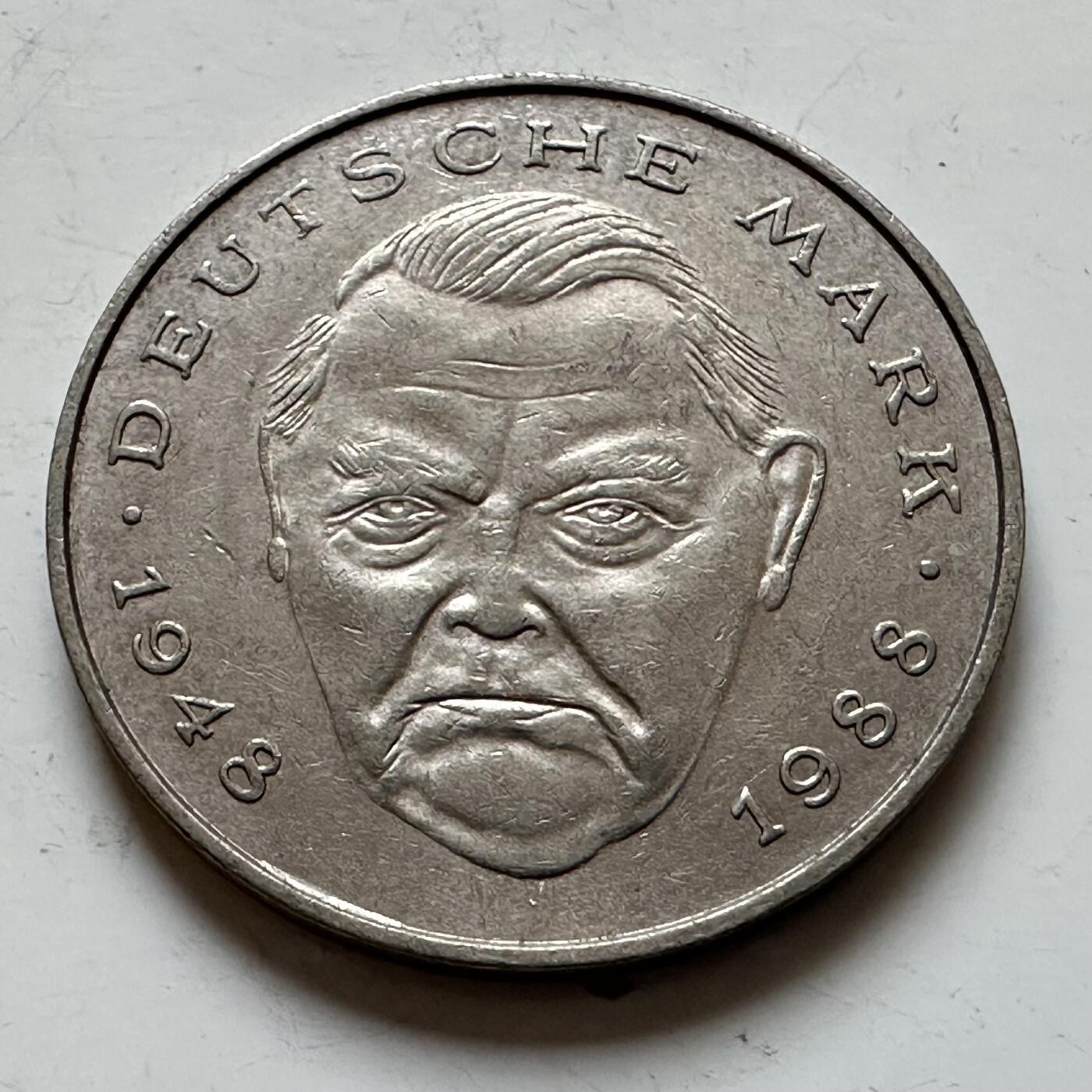 🌹外币初藏🌹🐯2025年第140场  每周二四六晚8️⃣点 接代拍 德国1990年G版 2马克 艾哈德