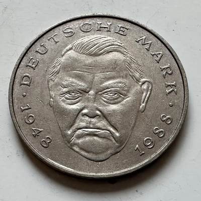 🌹外币初藏🌹🐯2025年第140场  每周二四六晚8️⃣点 接代拍 - 德国1990年G版 2马克 艾哈德