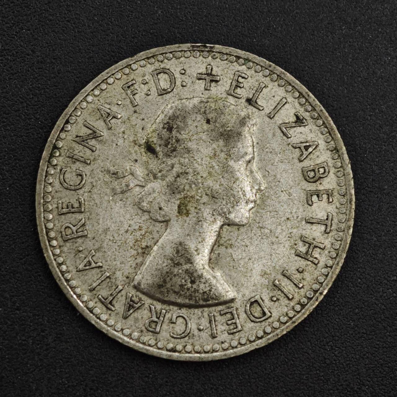 【淘币小摊】实时拍第八百二十六拍   散币场   满百包邮可预留二周 每周一统一发货   澳大利亚1959年伊丽莎白二世1先令银币