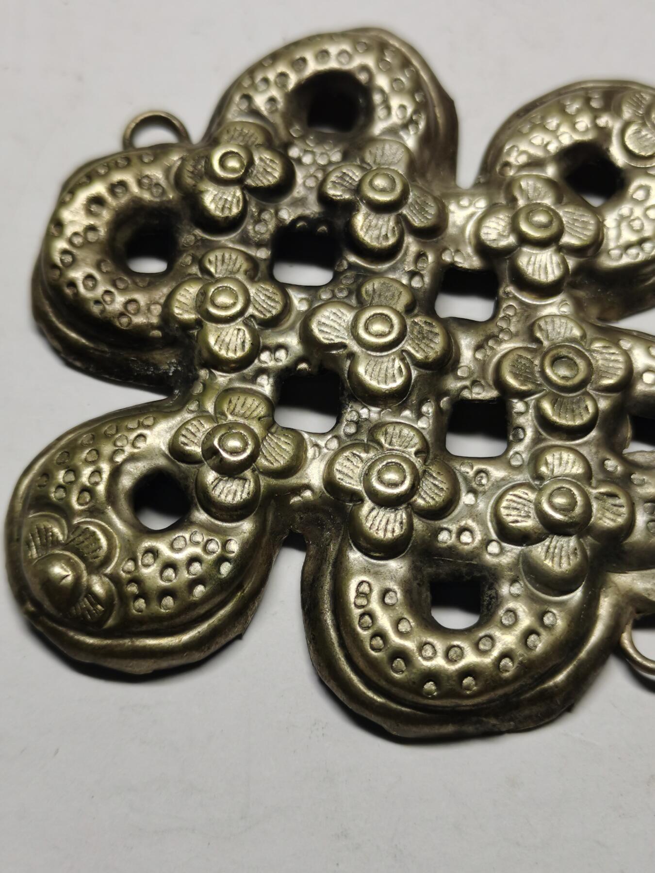 杂件专场88期 清末民国老银梅花同心结