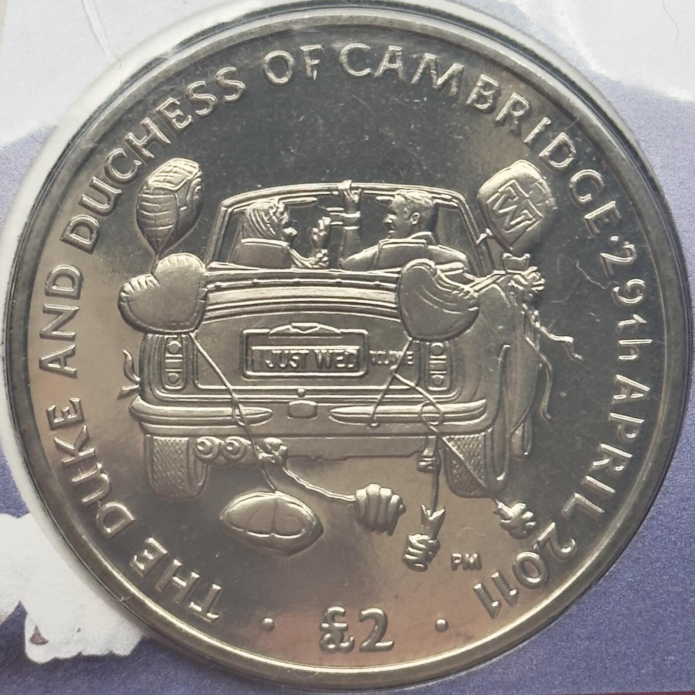 ＜小葵钱铺＞第67期·克朗币·银币场·满200包邮，不寄存·12月15日发货 〈邮币封〉英属印度洋2011年皇家婚礼·阿斯顿马丁沃兰特2镑克朗型纪念币