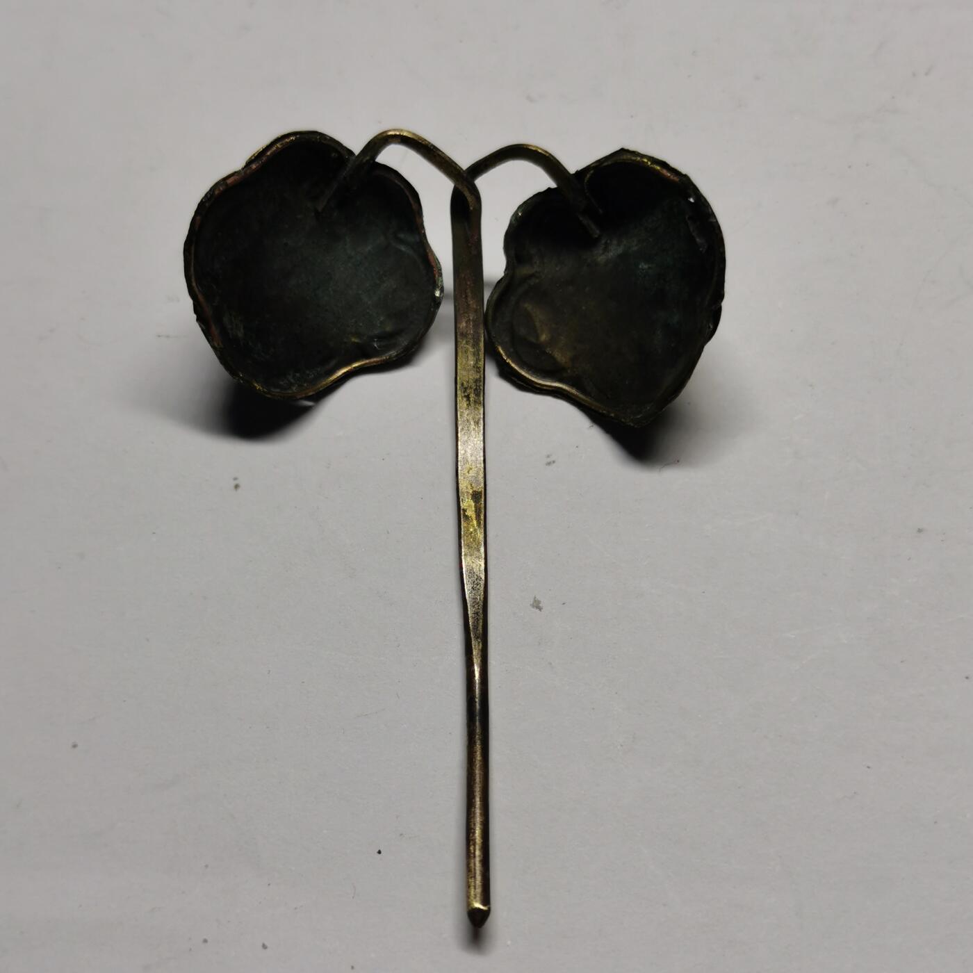 杂件专场88期 清代老银鎏金发簪