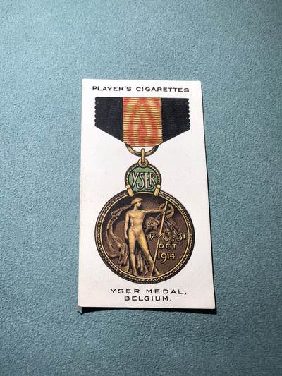 盛世勋华——号角文化勋章邮票专场拍卖第293期 - 英国1930年代发行 勋章专题系列宣传卡 比利时亚希尔战役纪念奖章