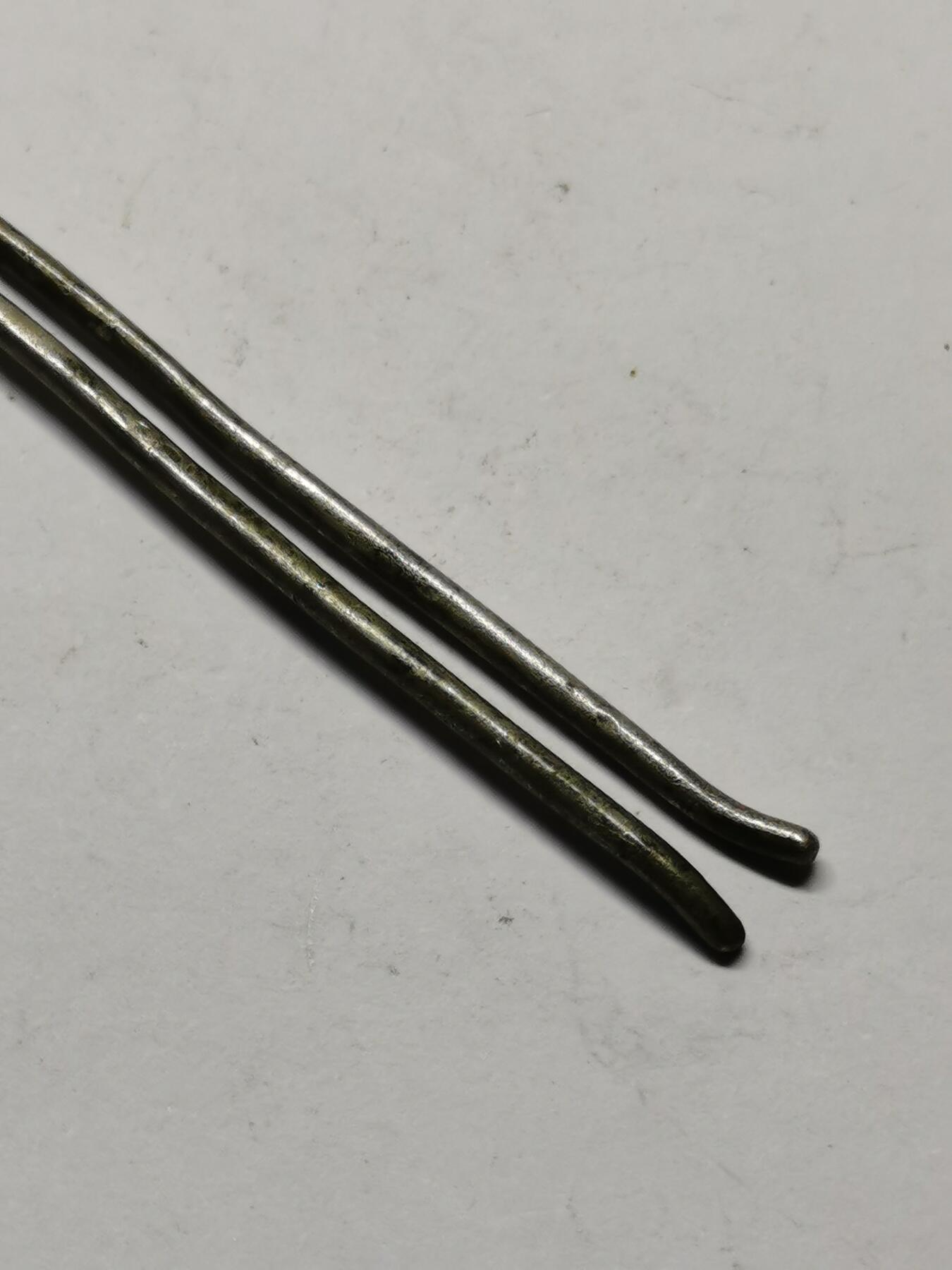 杂件专场88期 清代老银鎏金发簪耳勺