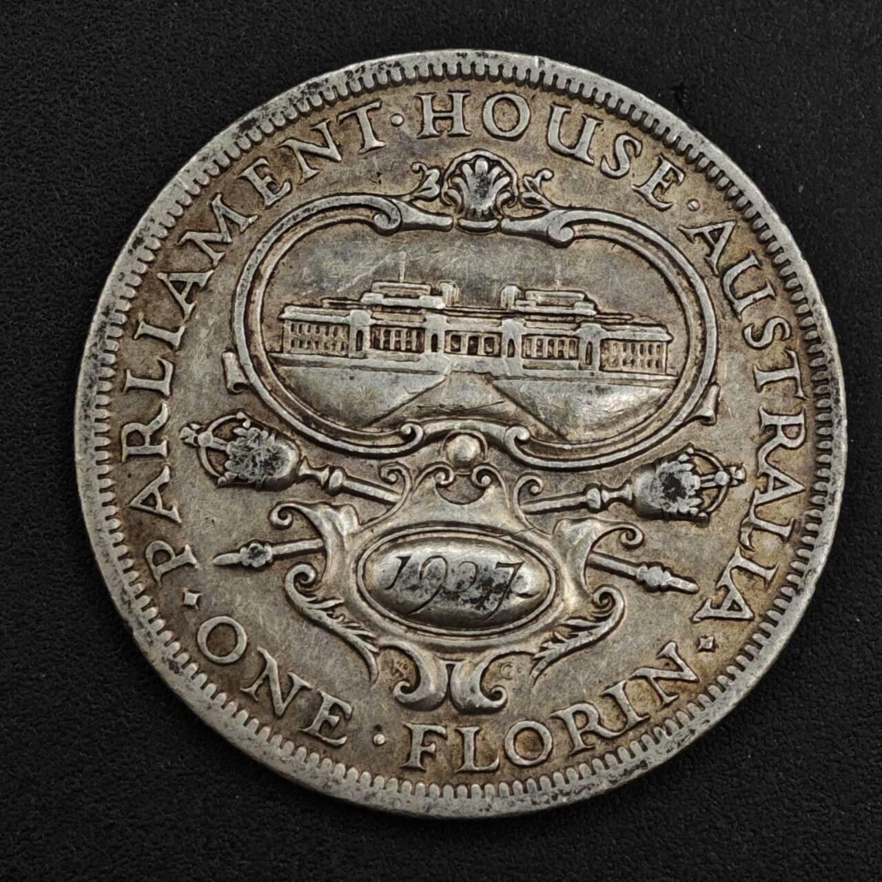 【淘币小摊】实时拍第八百二十六拍   散币场   满百包邮可预留二周 每周一统一发货   澳大利亚1927年乔治五世弗洛林银币