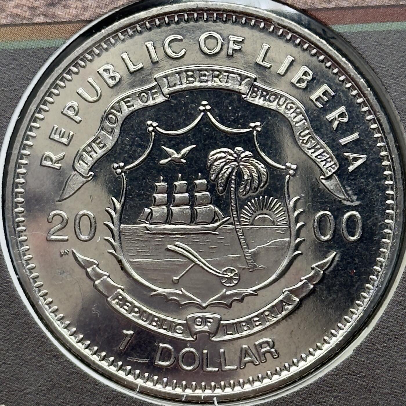 ＜小葵钱铺＞第67期·克朗币·银币场·满200包邮，不寄存·12月15日发货 〈邮币封〉利比里亚2000年千禧年·格林威治子午线1元克朗型纪念币