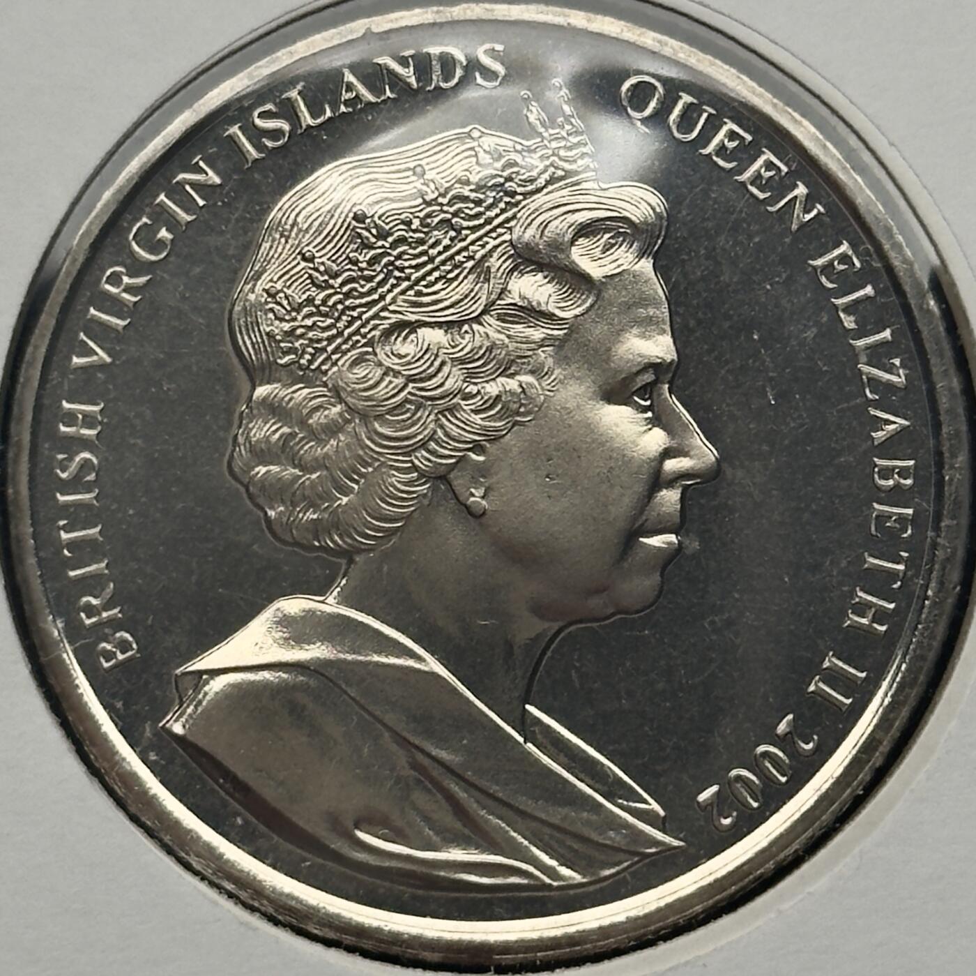 ＜小葵钱铺＞第67期·克朗币·银币场·满200包邮，不寄存·12月15日发货 〈邮币封〉维尔京群岛2002年女王金禧纪念·女王和里根1元克朗型纪念币