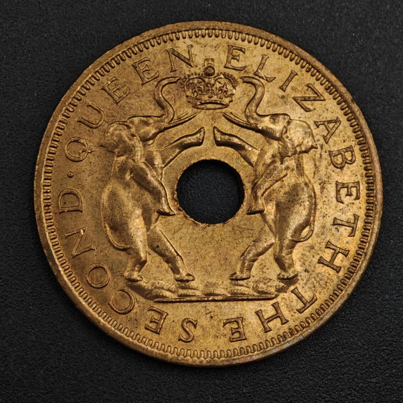 【淘币小摊】实时拍第八百二十六拍   散币场   满百包邮可预留二周 每周一统一发货   罗德西亚和尼萨兰1963年1便士铜币