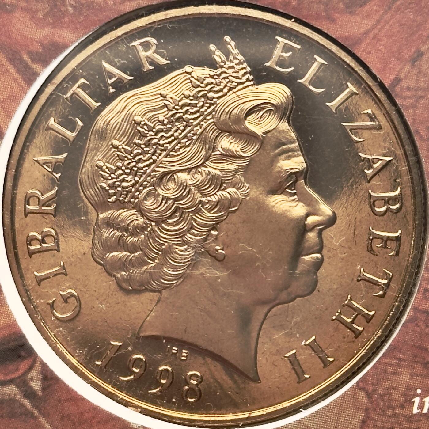 ＜小葵钱铺＞第67期·克朗币·银币场·满200包邮，不寄存·12月15日发货 〈邮币封〉直布罗陀1998年千禧穹顶5镑克朗型纪念币