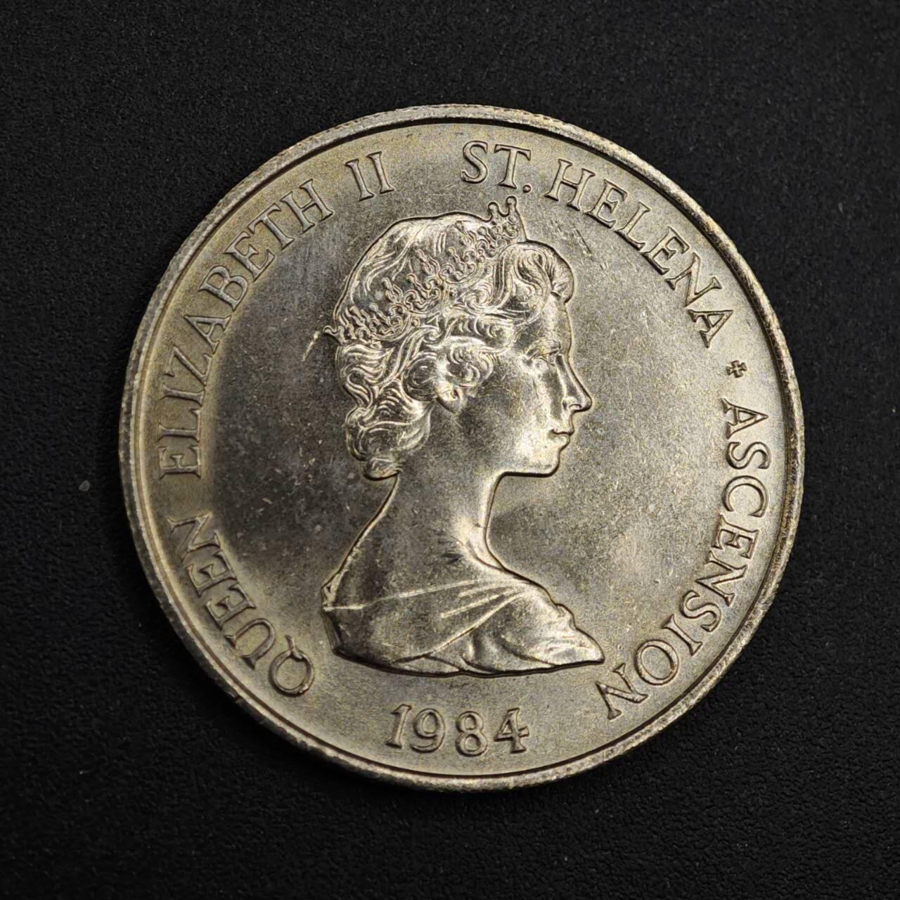 【淘币小摊】实时拍第八百二十六拍   散币场   满百包邮可预留二周 每周一统一发货   圣赫勒拿1984年花朵10便士镍币