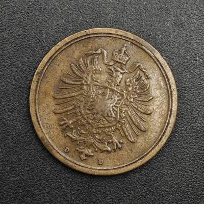 【淘币小摊】实时拍第八百二十六拍   散币场   满百包邮可预留二周 每周一统一发货   - 德国1875年1芬妮铜币