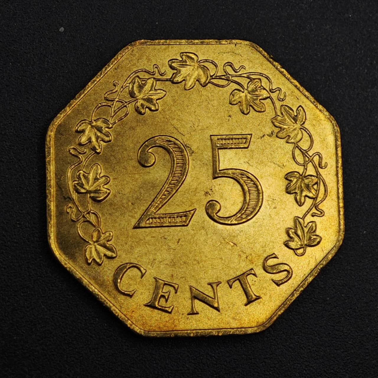 【淘币小摊】实时拍第八百二十六拍   散币场   满百包邮可预留二周 每周一统一发货   马耳他1975年25分铜币