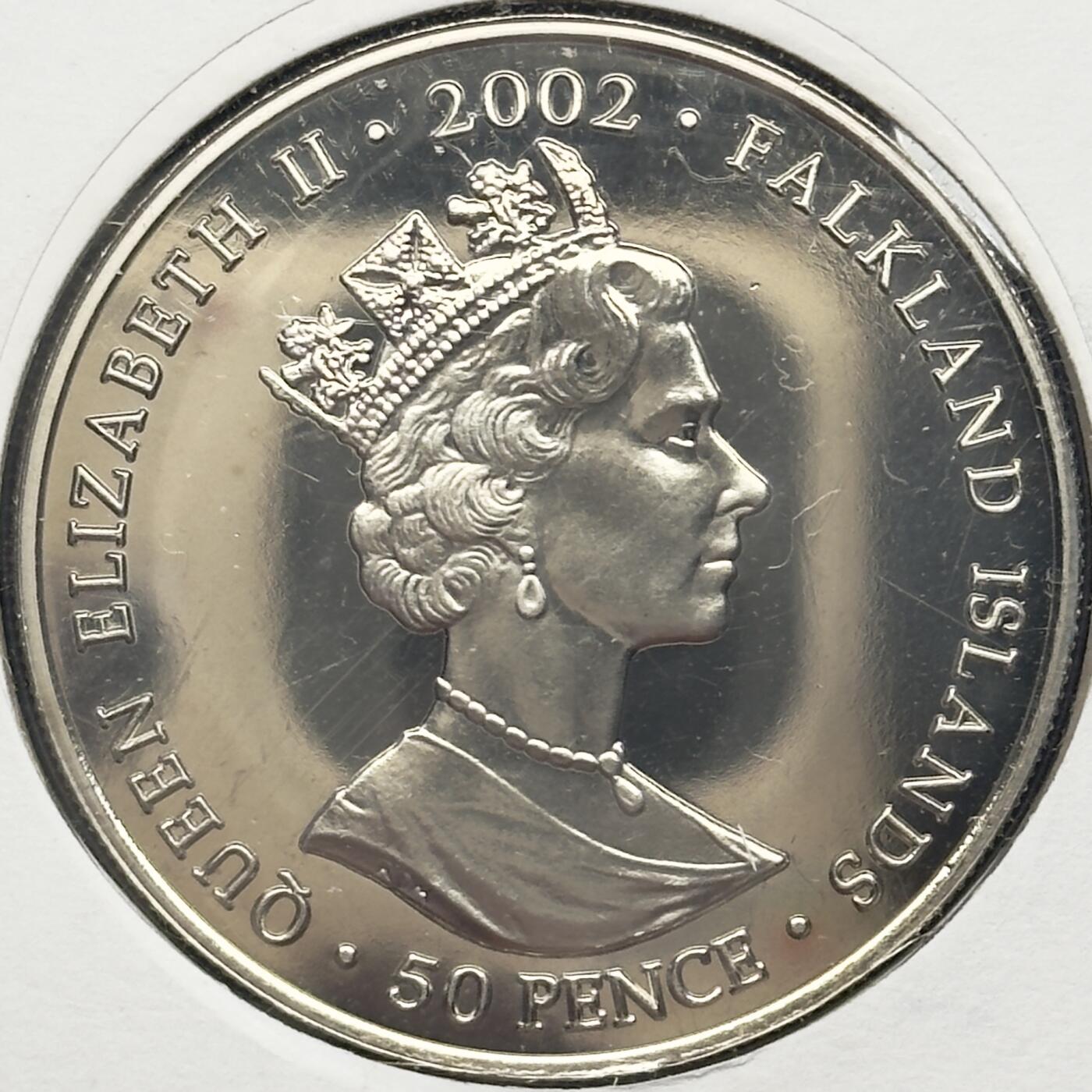 ＜小葵钱铺＞第67期·克朗币·银币场·满200包邮，不寄存·12月15日发货 〈邮币封〉福克兰群岛2002年女王金禧纪念·王室成员50便士克朗型纪念币