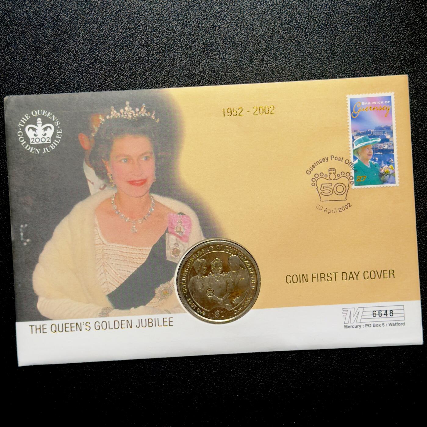 ＜小葵钱铺＞第67期·克朗币·银币场·满200包邮，不寄存·12月15日发货 〈邮币封〉维尔京群岛2002年女王金禧纪念·女王和里根1元克朗型纪念币