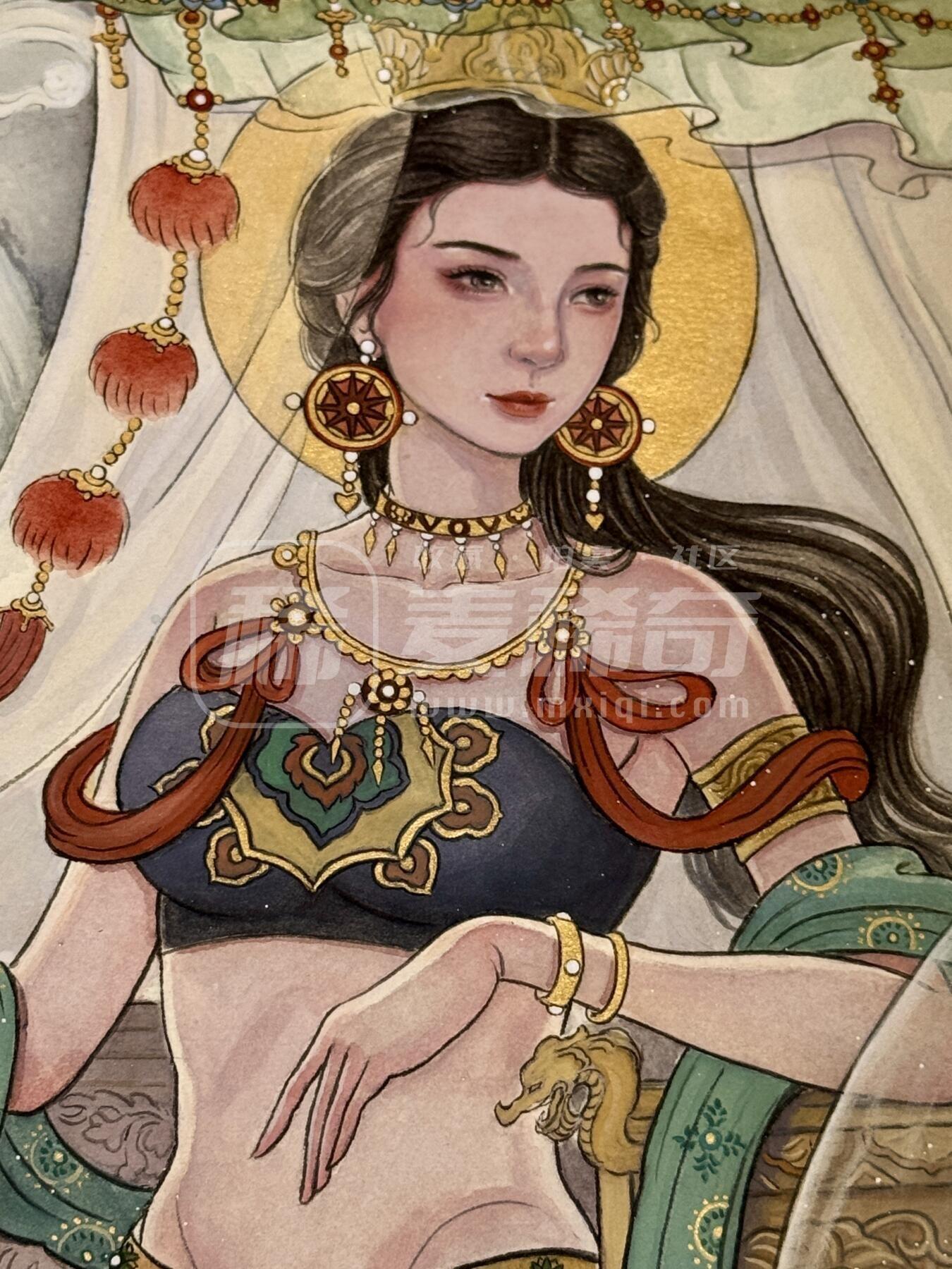 玩卡战线超级大甩拍第46期（周一晚10点半截拍）请寄存过多的卡友准许发货哇！ 非严手绘画 西梁女王 已装裱 尺寸：35cm*49cm