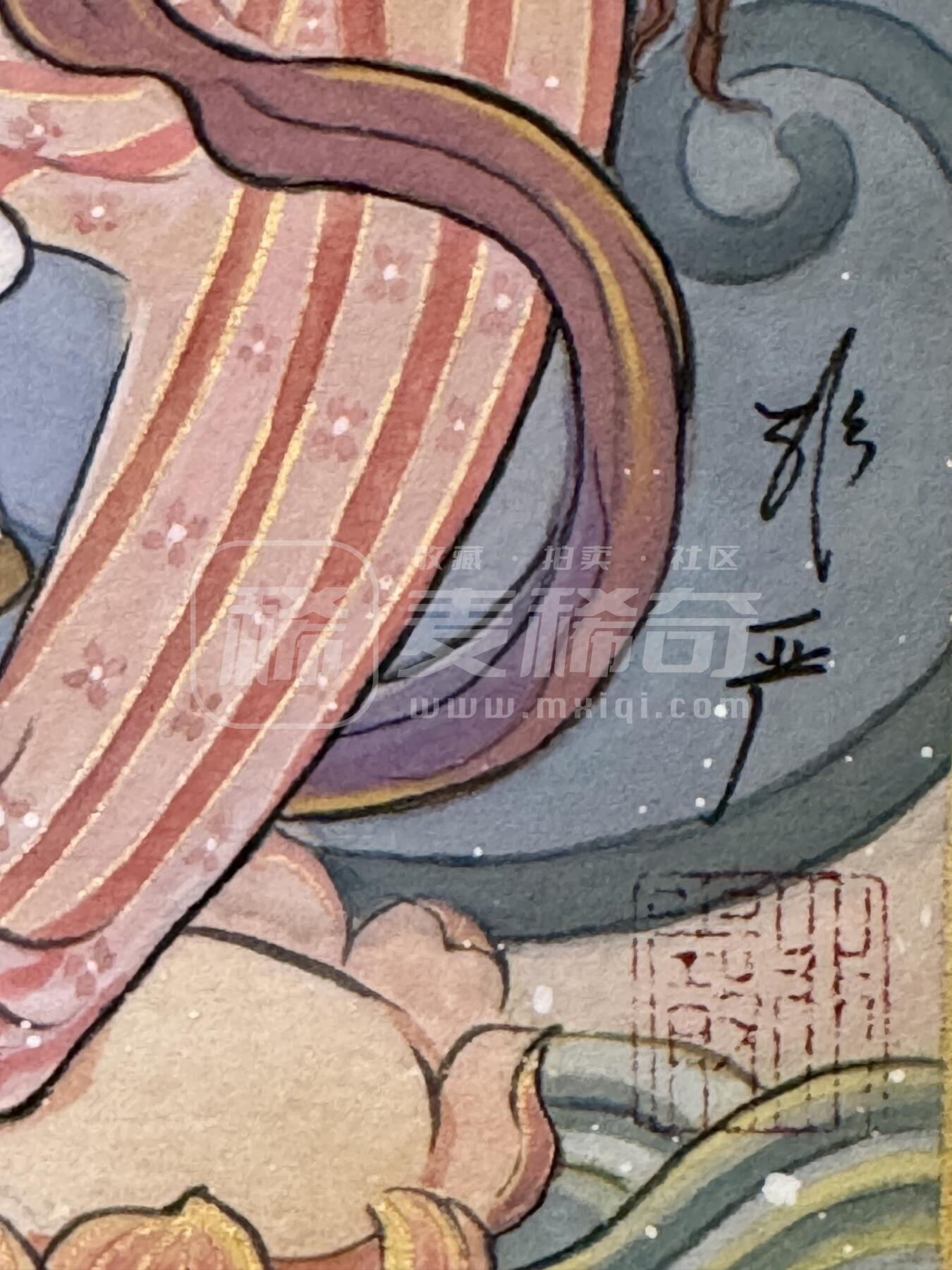 玩卡战线超级大甩拍第46期（周一晚10点半截拍）请寄存过多的卡友准许发货哇！ 非严手绘画 西梁女王 已装裱 尺寸：35cm*49cm