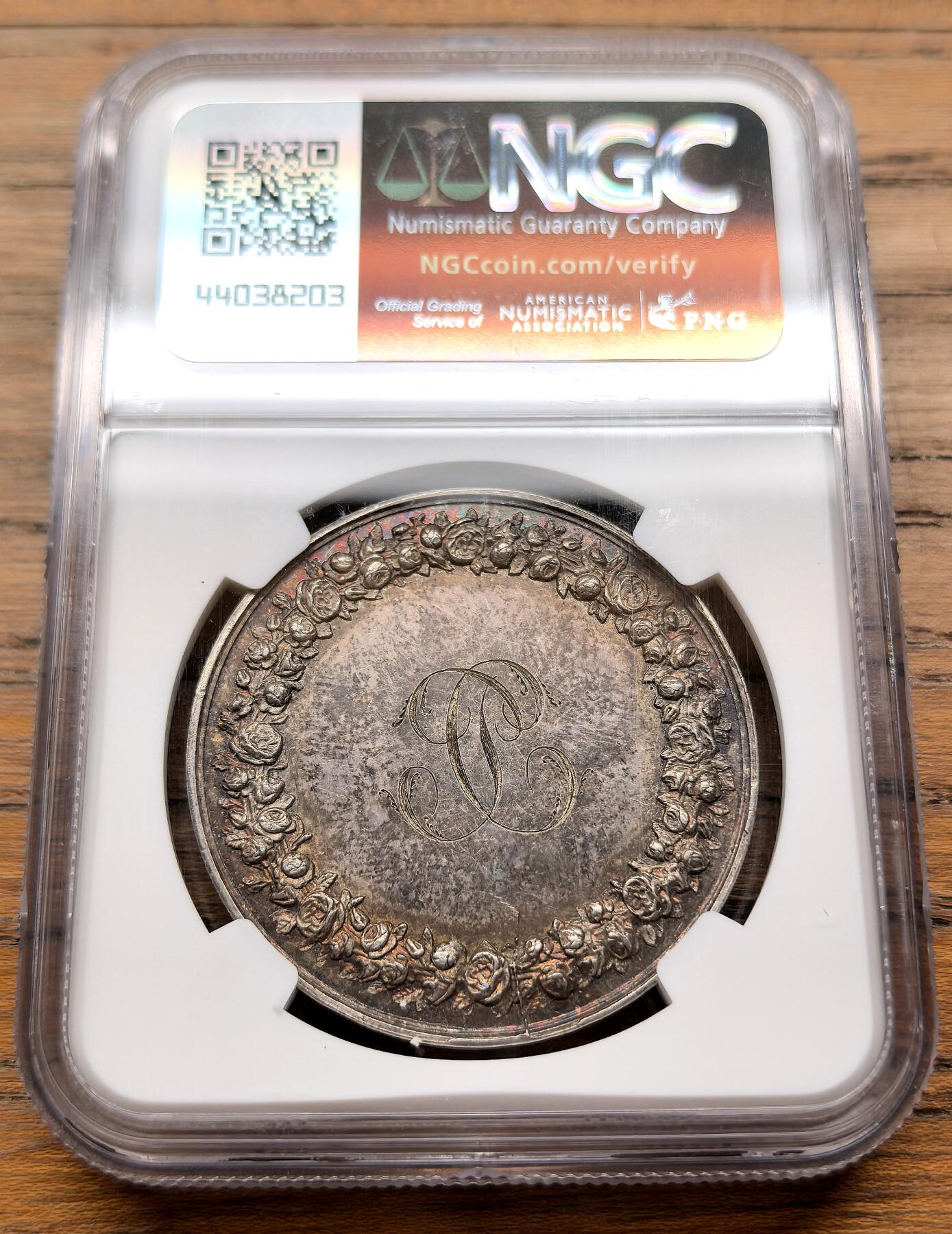 凡希社世界钱币微拍月度大拍（2025/12） 十九世纪法国结婚纪念银章NGC-MS61，Lavy作品。