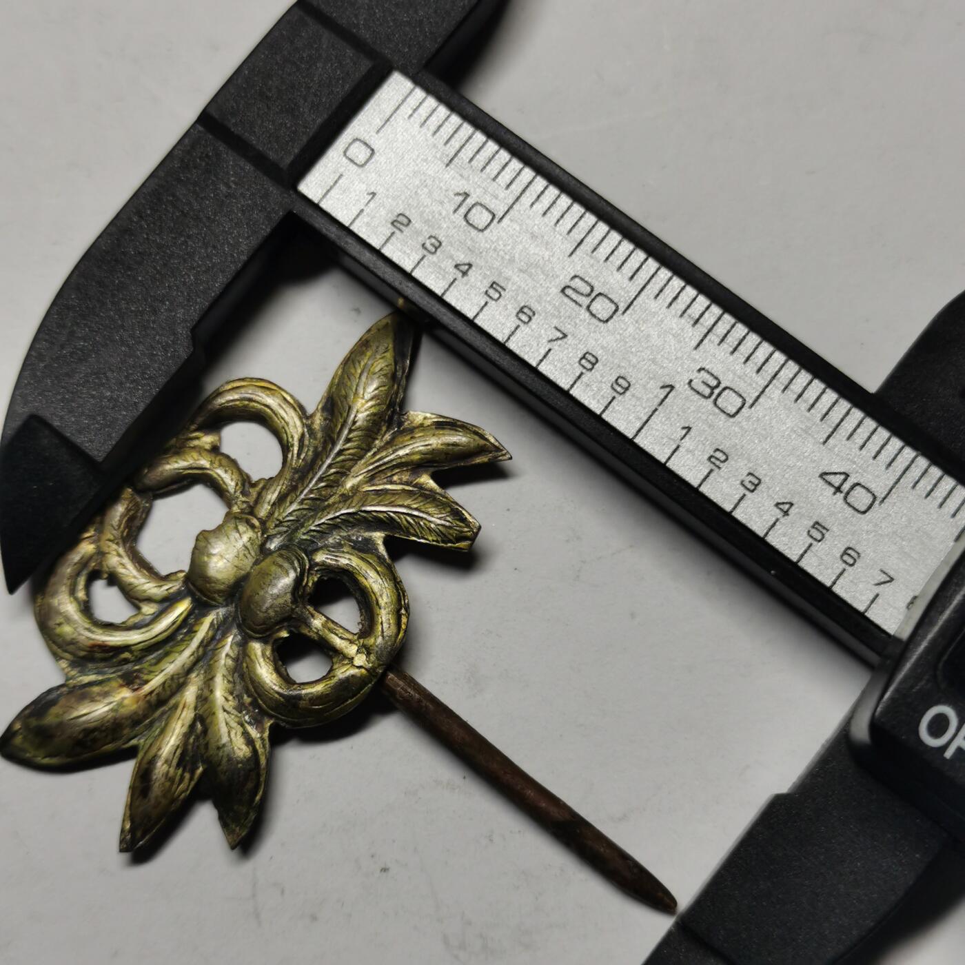 杂件专场88期 清末民国时期老银鎏金发簪，杆是铜的