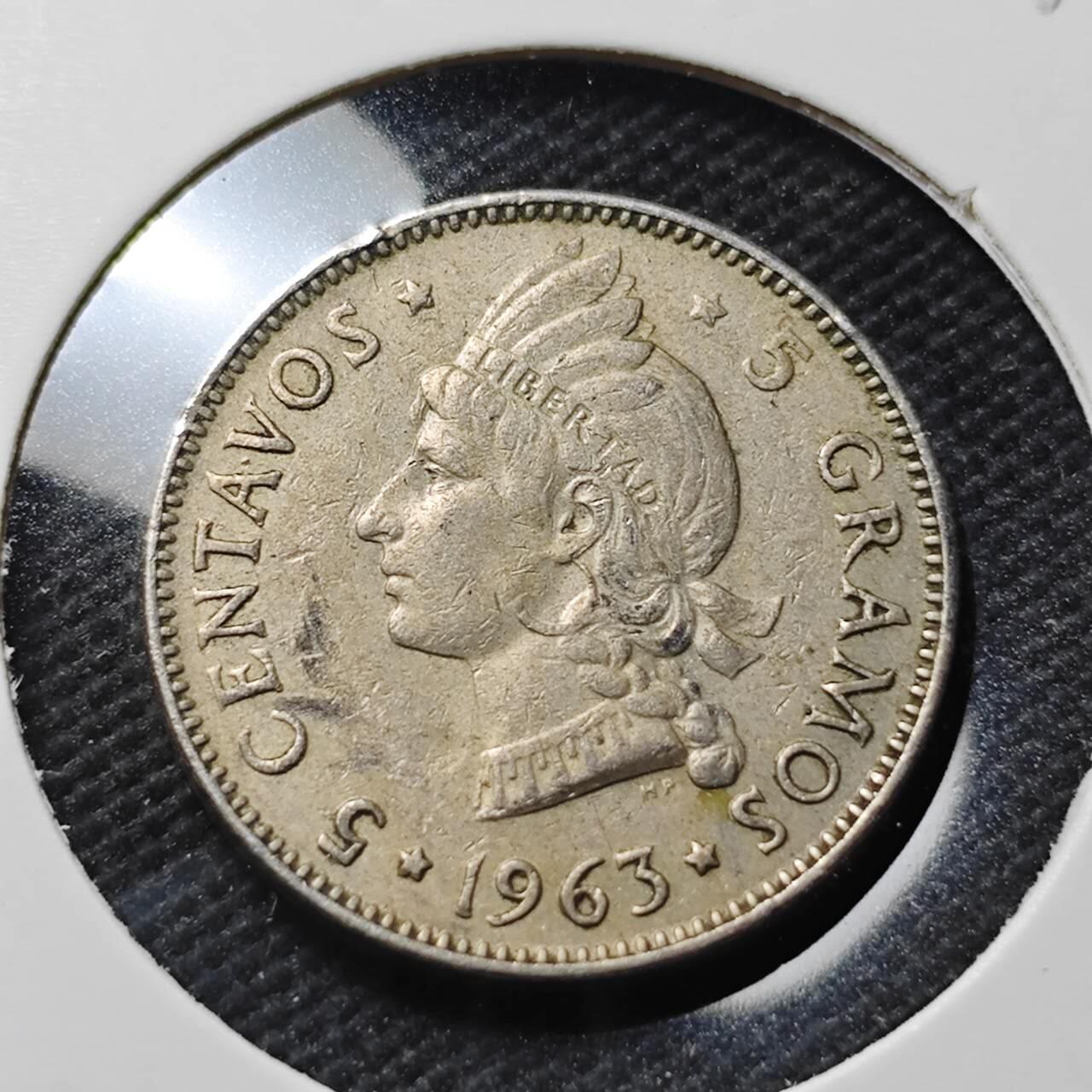 KK钱币收藏小铺 第379期  2月预留时间 周末发货  1963多米尼加5分纪念币