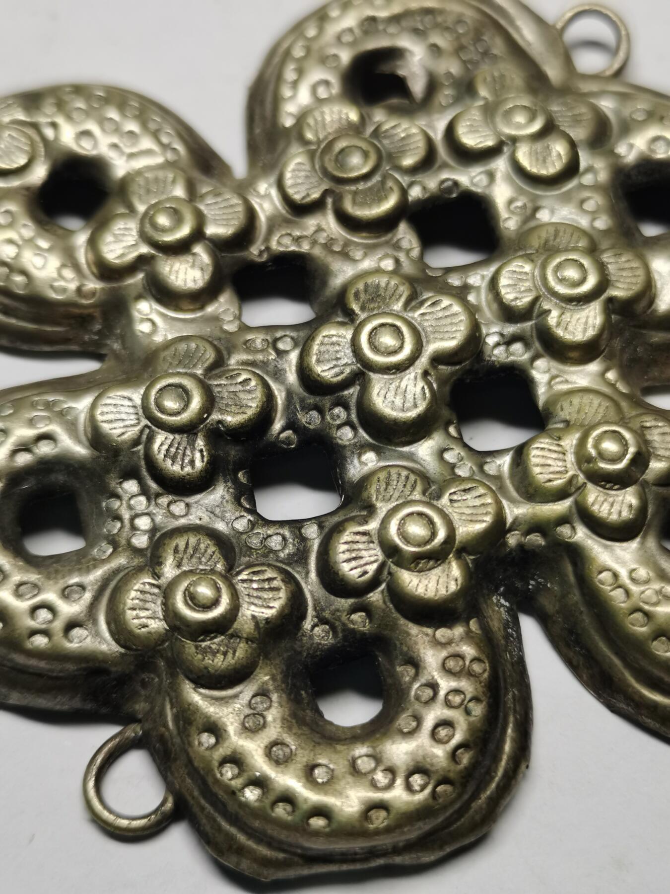 杂件专场88期 清末民国老银梅花同心结