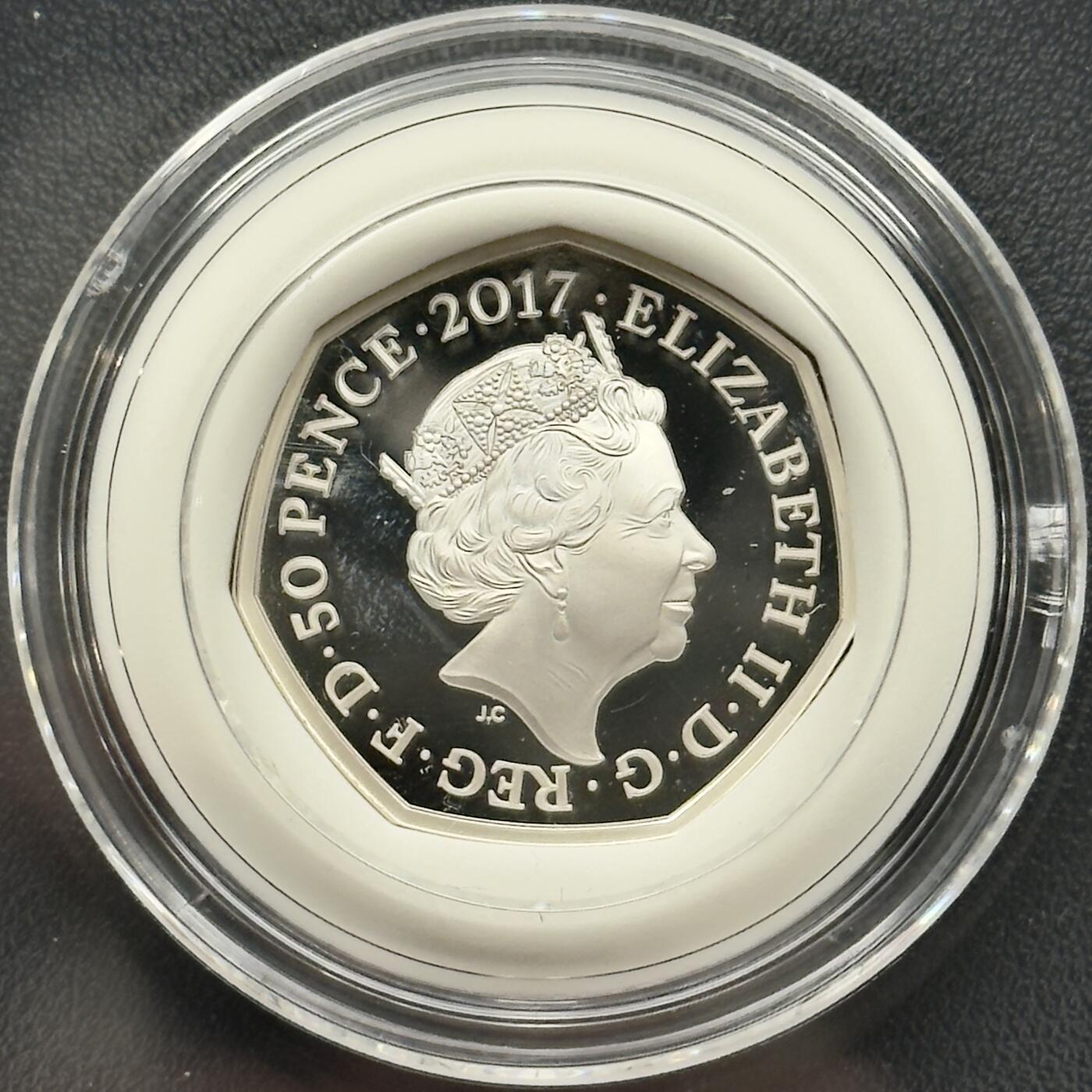 ＜小葵钱铺＞第67期·克朗币·银币场·满200包邮，不寄存·12月15日发货 〈原盒·证书〉英国2017年本杰明兔子50便士精制纪念银币