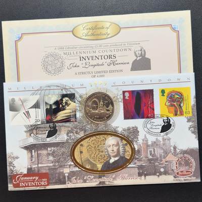 ＜小葵钱铺＞第67期·克朗币·银币场·满200包邮，不寄存·12月15日发货 - 〈邮币封〉直布罗陀1998年千禧穹顶5镑克朗型纪念币